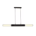 Modern Linear Pendant Light With Brass Frame And Clear Glass Tubes 3d model