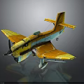 Colorful Space Themed Toy Airplane Model With Vibrant Yellow Blue Design And Playful Details