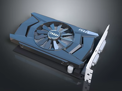 AXL High Performance Graphics Card With Blue Design And Cooling Fan 3d model