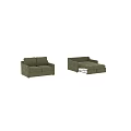 Olive Green Upholstered Convertible Sofa Bed With Sofa and Bed Modes