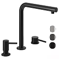 Sleek Stainless Steel Faucet With Tall Spout Dual Handles And Multiple Finish Options
