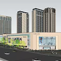 Modern Commercial Complex Featuring High Rise Towers And Green Roof Design