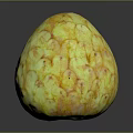 Yellow Textured Sugar Apple Fruit on Gray Reflective Background Surface
