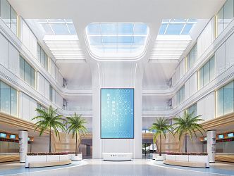 modern hospital hall outpatient hall 3d model