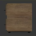 Functional Wooden Two Drawer Cabinet With Natural Grain And Black Handles