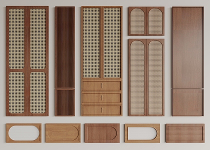 Middle-style cabinet door panel 3d model