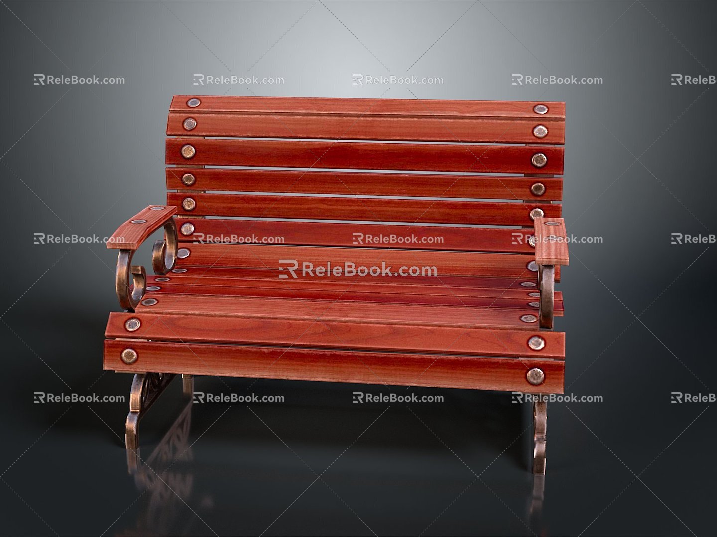 Bench Park Bench Outdoor Bench Square Bench 3d model