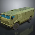 Military Green Armored Tank With Blue Windows Heavy Armor And Reinforced Wheels