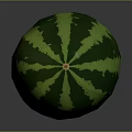 Fresh Watermelon with Green and Dark Striped Rind Juicy Sweet Summer Fruit