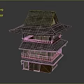Traditional Japanese Multi story Architecture With Tile Roof And Wooden Veranda Design