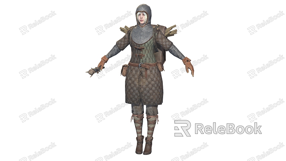 Modern game character female warrior model