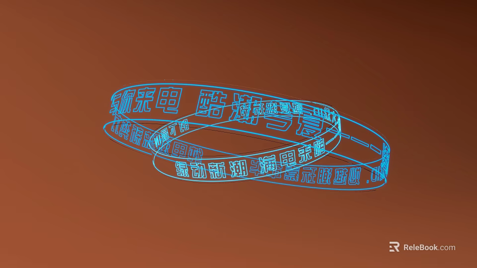 Modern Ring Design Decorative LED Lights For Indoor Home Decoration 3d model 