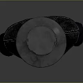 Wide Brimmed Gray Hat And Fringed Cloak With Stitched Fabric Design