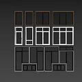 Modern Casement Windows With White Black Frames And Metal Handles For Home Exterior