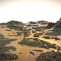 Terrain 3 Canyon River Mountain Mountain Mountain Geopark Desert 3d model