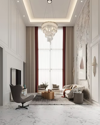 Jane European Duplex Living Room Living Room 3d model