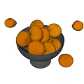 Ceramic Bowl Filled With Fresh Orange Fruits And Scattered Around On Light Background