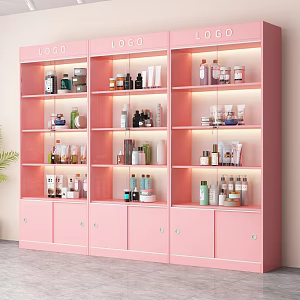 Cosmetic Display Cabinet Display Cabinet Beauty Salon Display Cabinet with Glass Door and Lock 3d model