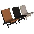 Brown Leather Lounge Chair With Black Wooden Frame And Multiple Color Options