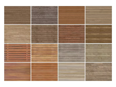 Various Types of Wooden Flooring with Different Styles Colors and Natural Textures 3d model