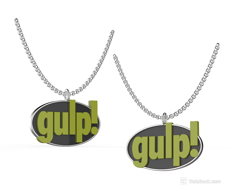 Stylish Gulp Pendant Necklaces With Chain For Fashion Jewelry Design 3d model 