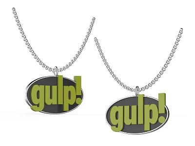 Stylish Gulp Pendant Necklaces With Chain For Fashion Jewelry Design 3d model