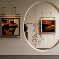 Framed Abstract Painting With Warm Brown And Black Tones In Modern Wall Decor