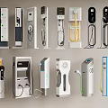 Car Electric Vehicle Charging Stations With Various Types And Modern Designs