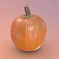 Fresh Orange Round Pumpkin With Green Stem For Healthy Cooking Recipes
