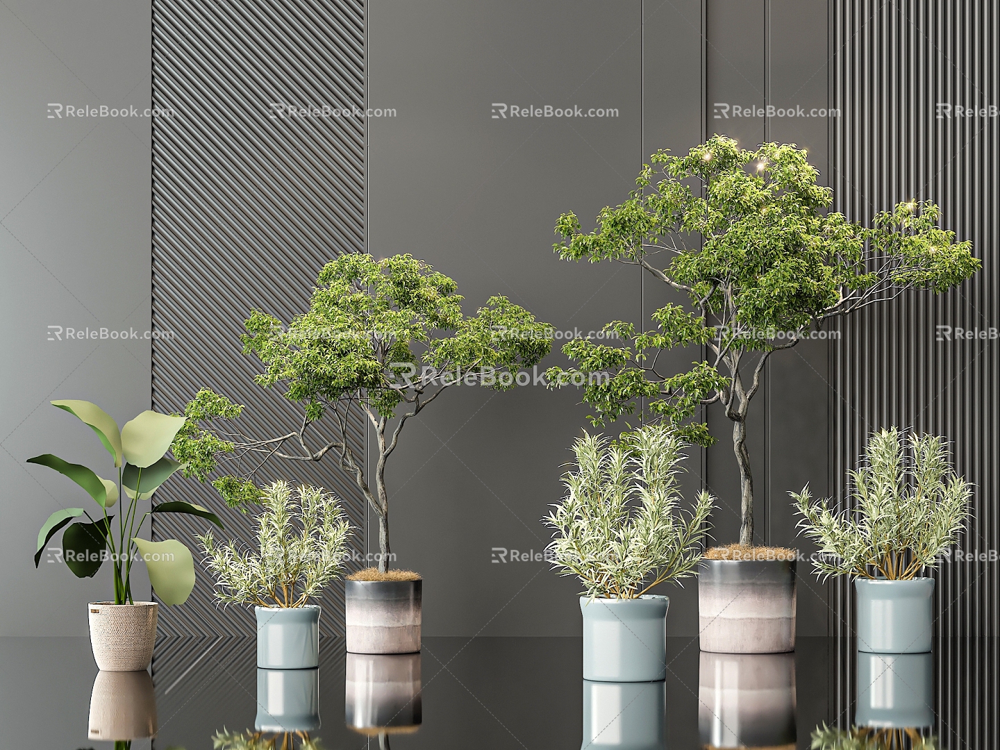 modern potted plant potted plant 3d model