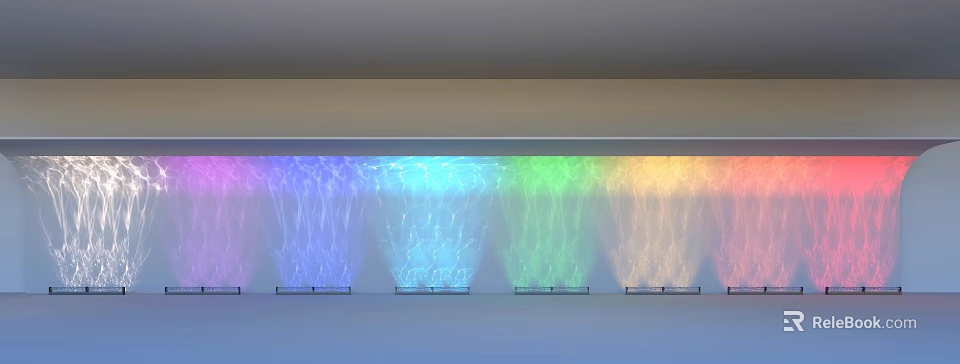 Multicolor Decorative Lights Projecting Dynamic Wave Patterns On Indoor Wall With Stunning Effects 3d model