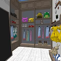 Kids Clothing Store With Colorful Children's Dresses Toys Green Plants And Decorative Shelves
