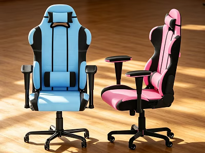 Modern Blue And Pink Ergonomic High Back Office Chairs For Gaming And Daily Work 3d model