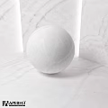 White Sphere Component Placed On Polished Marble Surface Background