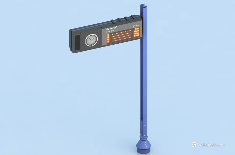 Datalogic Computer Input Device Featuring Black Housing Blue Support Pole And Display Panel 3d model 