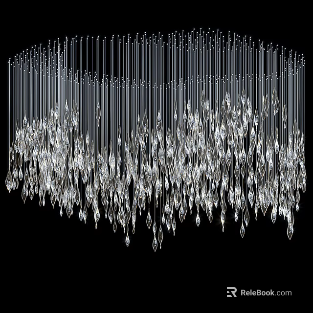 Stunning Modern Crystal Chandelier With Hanging Sparkling Drops For Interior Decor 3d model 