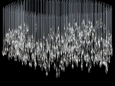 Stunning Modern Crystal Chandelier With Hanging Sparkling Drops For Interior Decor 3d model