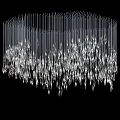 Stunning Modern Crystal Chandelier With Hanging Sparkling Drops For Interior Decor