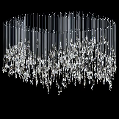 Stunning Modern Crystal Chandelier With Hanging Sparkling Drops For Interior Decor 3d model