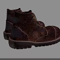 Brown Leather Lace up Boots With Stitching Detail And Thick Sole For Everyday Wear