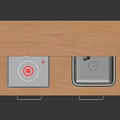 Wooden Compact Kitchen Furniture Unit Featuring Sink Cabinet Top Shelf and Hanging Hooks