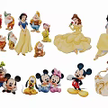Decorative Disney Character Charms Featuring Snow White Seven Dwarfs Belle Mickey Minnie