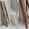 Light Gray Fabric Lounge Chair With Wooden Frame And Folding Design