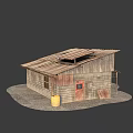 Rustic Wooden House Exterior With Solar Panels On Roof And Weathered Design