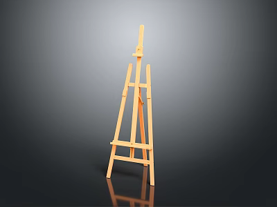Musical Instruments And Art Supplies Including Wooden Easel For Artists Display Needs 3d model
