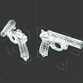 Classic Metallic Revolvers With Black Grips And Silver Barrels On Dark Background