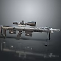 Modern Tactical Sniper Rifle With High Power Scope And Tripod Stand