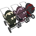 Colorful Baby Strollers in Green Purple and Red with Stylish Design