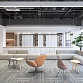 Modern Rest Area Company Rest Area Leisure Sofa Negotiation Area Sofa Combination 3d model