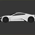 White Sleek Sports Car Design Featuring Black Wheels On Dark Background With Glossy Reflection